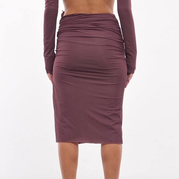 NEW NWT Christopher Esber Venus Midi Skirt in Mahogany FWRD purple - Picture 2 of 6